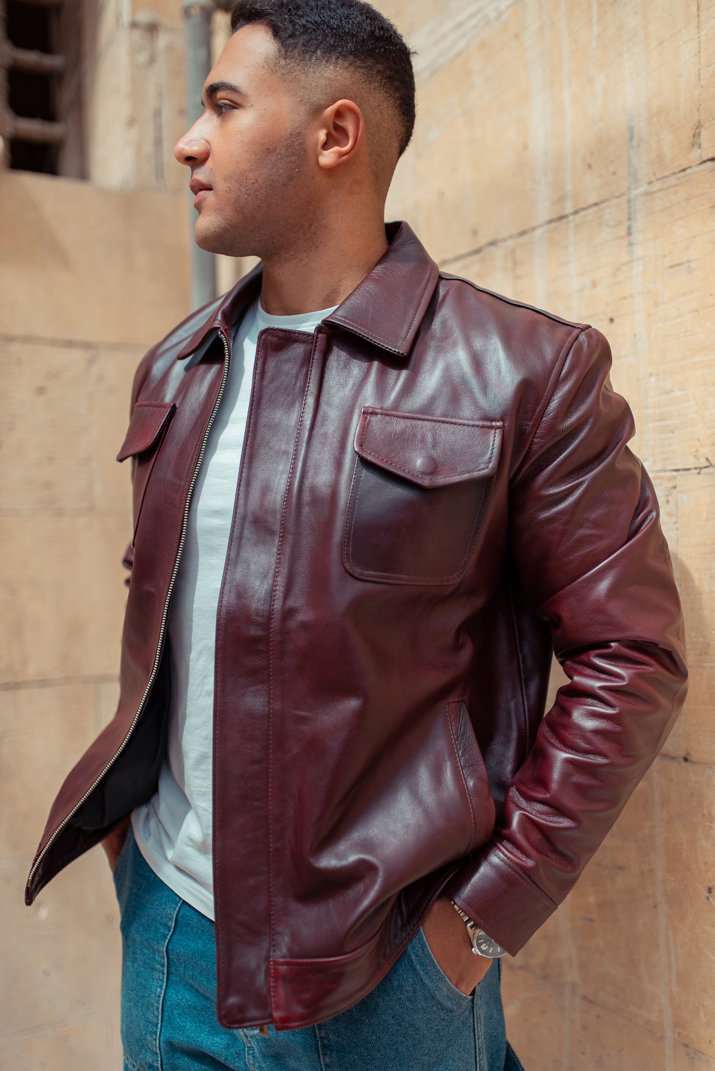 Marron lamb polo