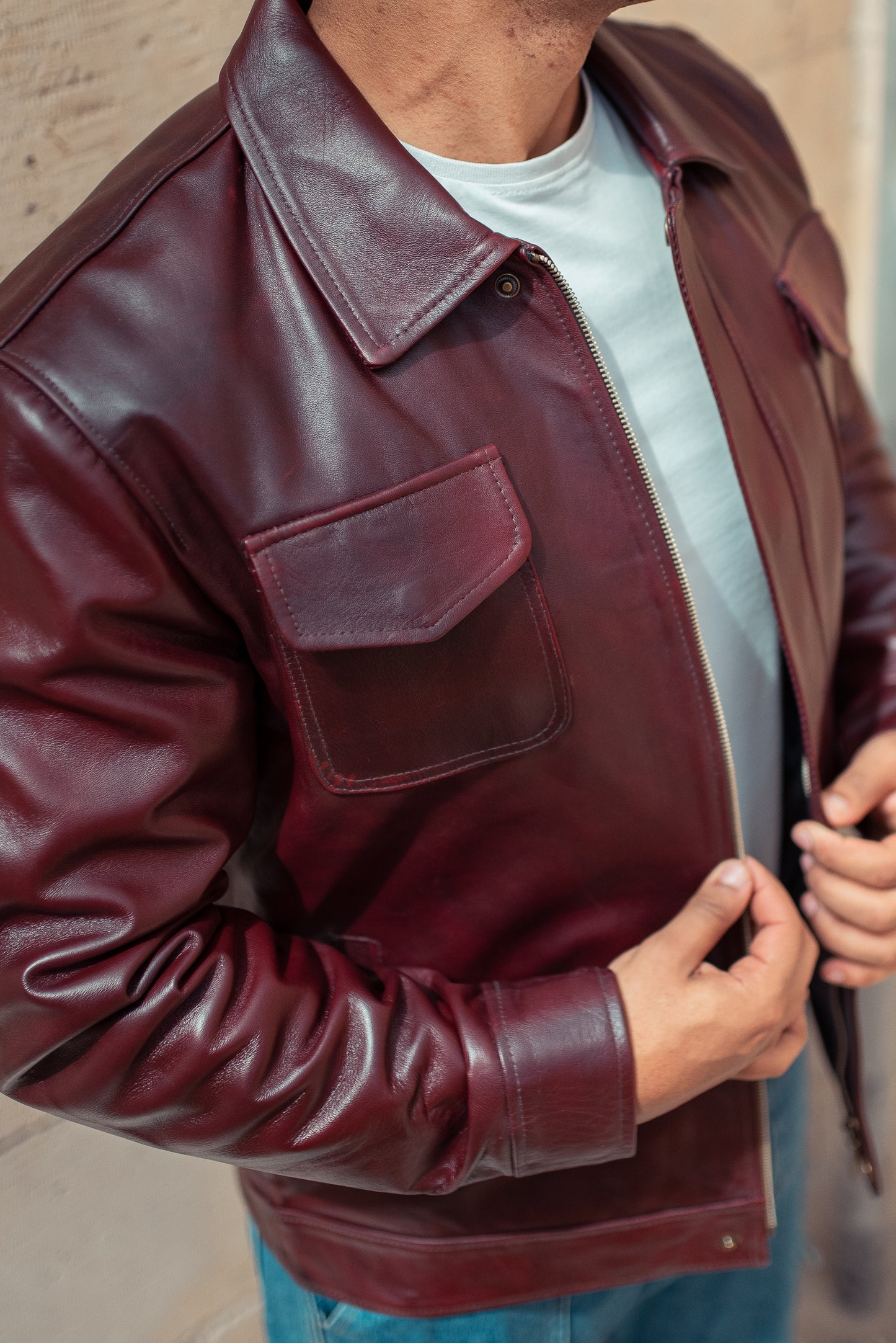 Marron lamb polo